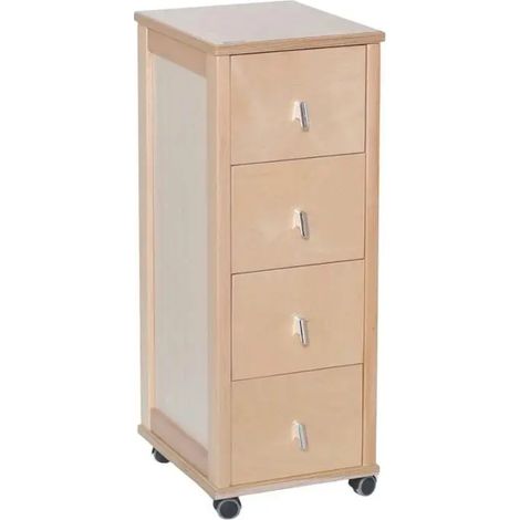 Vesuvio Kommode 4 Schubladen in natürlichem Buchenholz, 84 × 29 × 39 cm