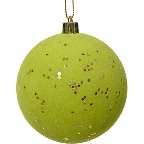 Pallina di Natale Pallina natalizia infrangibile con piumaggio di paillettes abbinato al colore del cappuccio colore pistacchio L 8cm x P 8cm x H 8cm x ø 8cm
