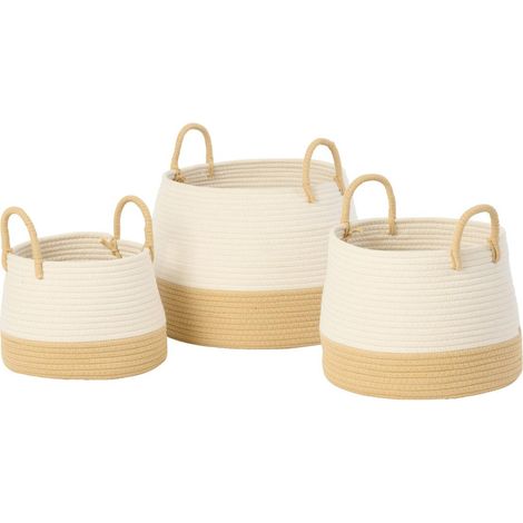 Lot de 3 Paniers de Rangement "Refugio" 38cm Naturel
