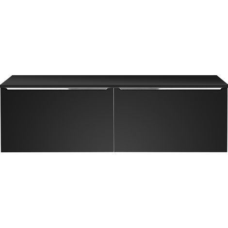 Doppelwaschtisch-Unterschrank 160cm, schwarz matt, PUEBLA-56-BLACK (1/5)