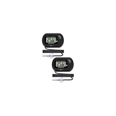 Thermomètre LCD Numérique d'aquarium avec Ventouses et Sonde Étanche pour Aquarium Fish Tank, Reptile Terrarium (2PCS) (1/5)