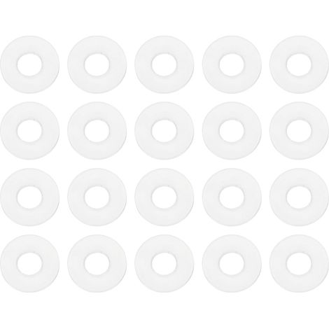 M4 Rondelle Plate En Silicone, 20 Pcs 4mm DI 10mm DE 1.5mm Epaisseur Joint Plat Grommet O-Ring Joint D'Etancheite Entretoise Pour Robinet Tuyau Douche Poignee De Porte, Blanc (1/5)
