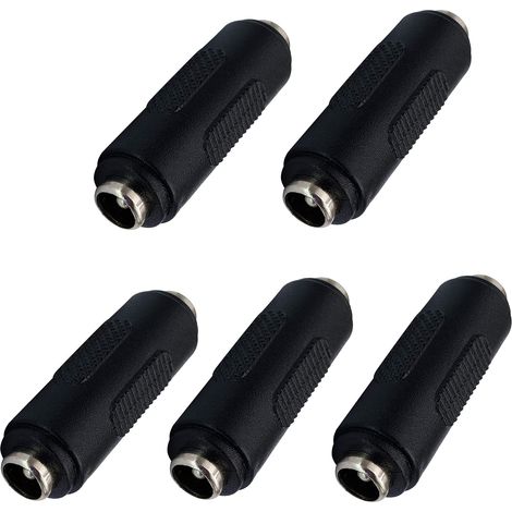 DC 5,5 mm x 2,1 mm Adaptateur d'alimentation,Barrel Power DC 2,1 mm X 5,5 mm Coupleur de Connecteur Femelle à Femelle pour Caméra de Vidéosurveillance,Lumière LED,Routeur (5 Pack/Female) (1/5)