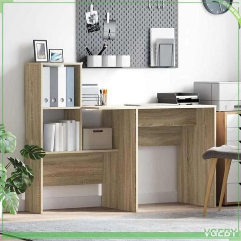 Bureau - ABI - Chêne Sonoma - Bois d'ingénierie - 131,5 x 50 x 106,5 cm (1/5)
