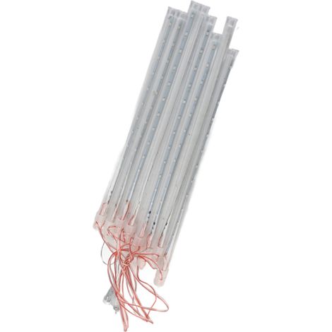 Lot de 8 guirlandes lumineuses tubulaires effet pluie de météores de 30 cm, 192 LED, bleues. (1/5)