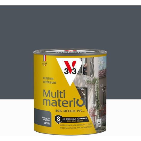 Vernice per esterni satinata antracite V33 per legno, ferro e plastica, 0,5 l V33