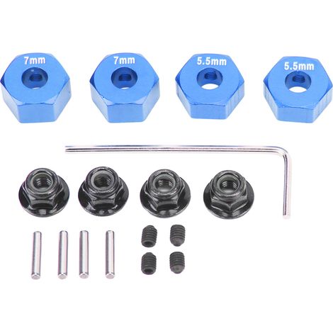 Jeu d'accessoires en alliage d'aluminium pour moyeu hexagonale RC, diamètre 12mm, épaisseur 5.5mm et 7mm (1/5)