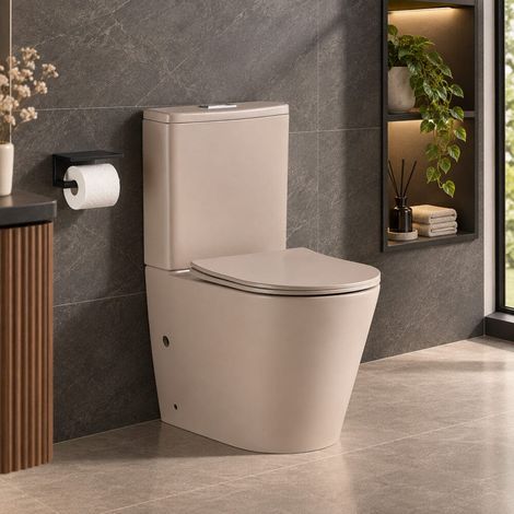 Inodoro cerámica CIPOLI cisterna baja beige mate (1/5)