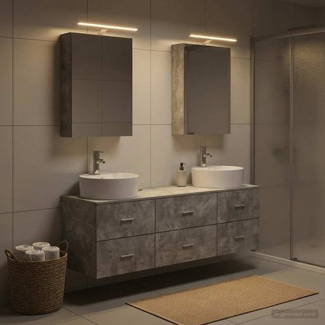 vidaXL Bathroom Furniture Set 5 pcs Concrete Grey (1/5)