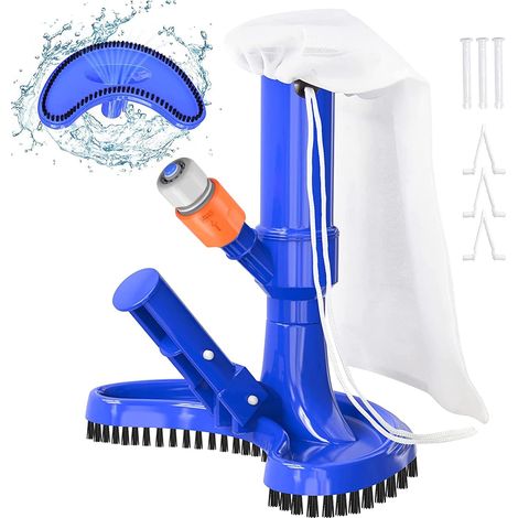 Aspiradora de piscina, aspiradora portátil mejorada con cepillo y bolsa, para piscinas elevadas, accesorios de limpieza para spa, estanque, piscina y fuente. (1/5)