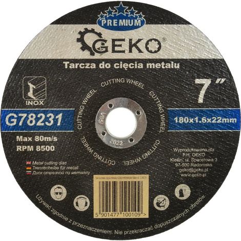 Geko Premium-Metalltrennscheibe 180x1,6 Edelstahl (5/25/200) (1/3)