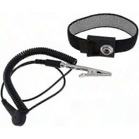 Bracelet antistatique réglable avec sangle ESD, bracelet de mise à la terre pour poignet, outil de protection contre l'électricité statique, bande ajustable. (1/5)