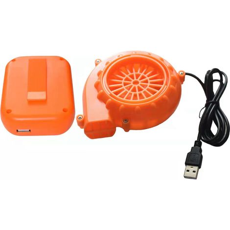 Mini souffleur gonflable rechargeable par USB avec boîtier à piles pour vêtements et combinaisons gonflables (orange) (1/5)
