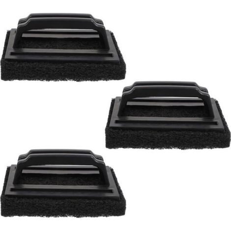 Brosse Barbecue - Grattoir Intégré - Tampon Récurage Remplaçable - Poignée Ergonomique - Lot de 3 (1/5)