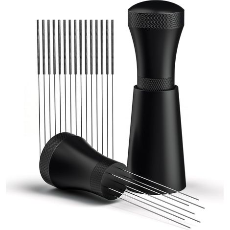 Distributeur De Café - 7 Aiguilles 0,3 Mm En Acier Inoxydable 304 - Support Amovible En Alliage D'aluminium - Pour Espresso - Lot De 15 Aiguilles