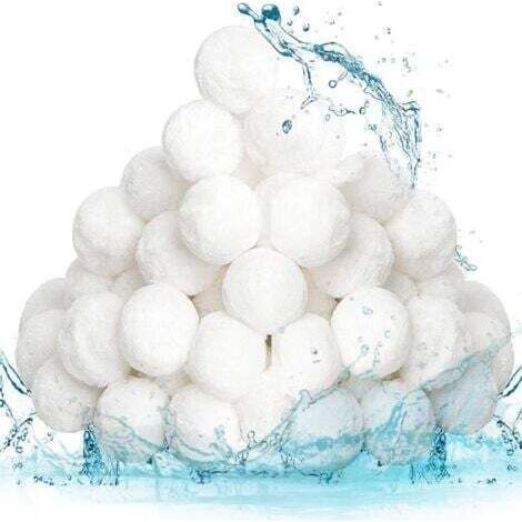 800 g 30-50 mm Reusable swimming pool filter balls, alternative to swimming pool filter sand, suitable for swimming pool filtration (1/4)