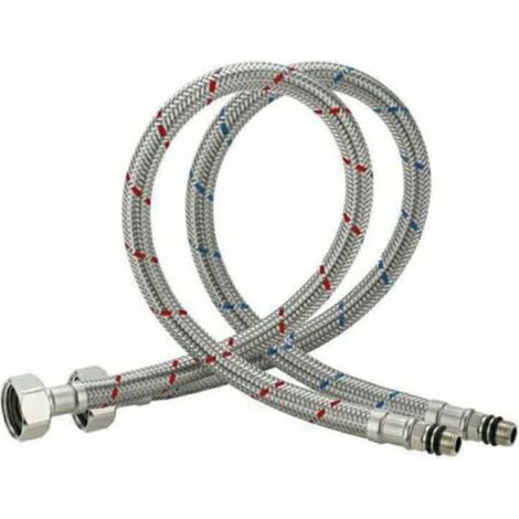 Tuyau de Raccordement Flexible Robinet en Acier Inoxydable pour Eau Chaude et Froide Mitigeur Robinet de Evier Cuisine 60cm (1/5)