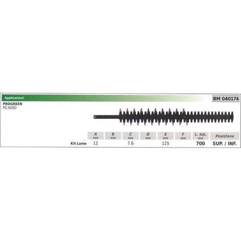 Lama inferiore / superiore PROGREEN tagliasiepe PG 600D 040174