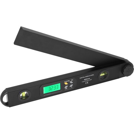 Digitaler Winkelmesser aus Aluminiumlegierung, digitale Wasserwaage 0–225°, hochauflösendes LCD-Display, schwarz (1/5)