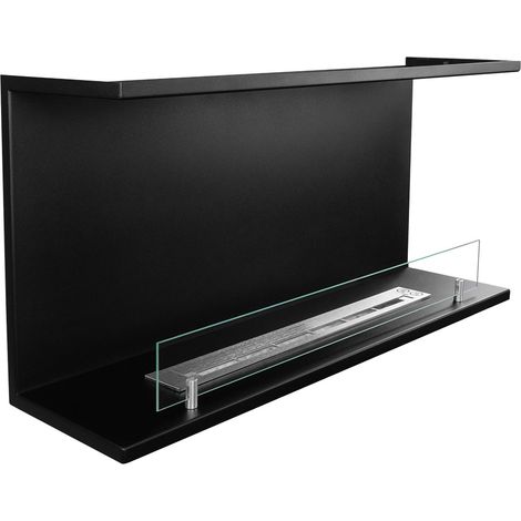 Camino a Bioetanolo Novaledo, Caminetto Capacità 1.5 lt, Superficie Riscaldabile 30 m2, Potenza (kw) 3, 90x24x45h cm Nero
