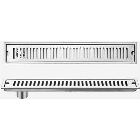 Caniveau Douche Italienne avec Filtre À Cheveux,Caniveau De Douche en Acier Inoxydable,Siphon Douche Italienn,10 60cm (1/5)