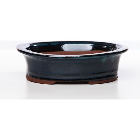 Vaso bonsai smaltato ovale cm. 20 Verde (1/2)