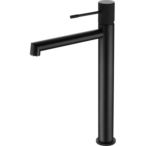 Rubinetto per lavabo monocomando con bocca alta, rubinetto da bagno alto per acqua calda/fredda, Nero opaco (1/3)