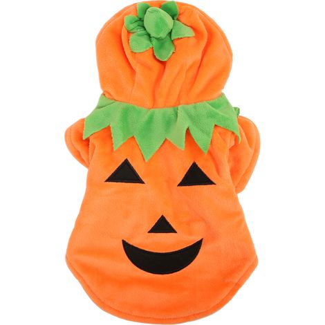 Niedliches, warmes Halloween-Kürbis-Hundekostüm für mittelgroße und große Hunde, Herbst/Winter, Orange (1/5)