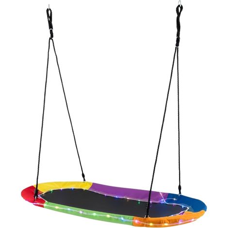Columpio nido ovalado hasta 300 kg de capacidad de carga columpio exterior con cuerdas ajustables columpio infantil