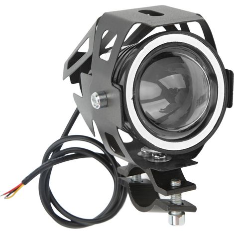 30-W-LED-Motorradscheinwerfer mit Angel Eyes, Abblend-/Fernlicht, IP68 wasserdicht, 12–60 V Universalspannung, blaues Fahrlicht (1/5)