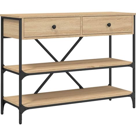 Maison Exclusive - Tavolino Consolle Cassetti e Ripiani Rovere Sonoma Multistrato