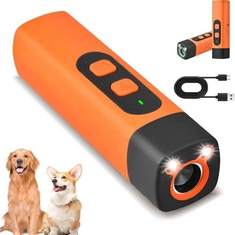 Dispositif Ultrasonique Anti-Abboiement Portable avec Double Lampe LED – Éclairage d'Urgence Extérieur pour Chien (1/5)