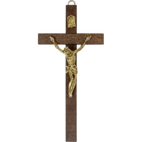 Croce sospesa in legno, marrone, 13,5 x 6,5 cm (1/3)