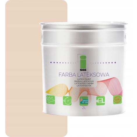Latex-Wandfarbe für Innenräume, Beige, Hellpastell, 2 l