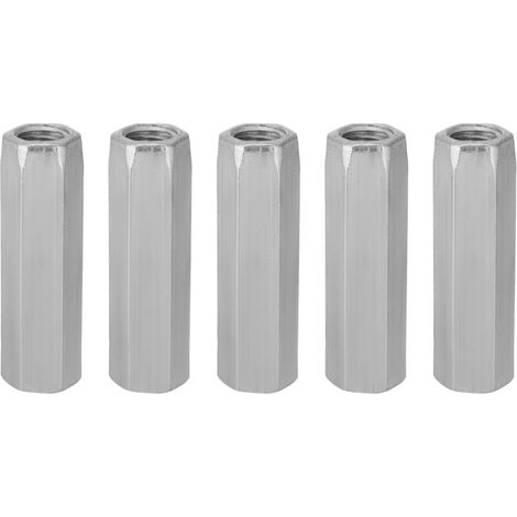 Écrou à Tige Longue 5 Pièces, écrou Hexagonal Long en Acier au Carbone M10 40/50, écrou à Douille Hexagonale, Fixations Filetées M10 (M1050) (1/5)