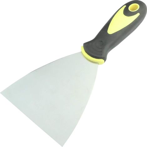Spatule À Enduire - Lame En Acier De 100 mm - Poignée Bimatérielle - Pour Décaper Papier Peint Et Plâtre - 1 Pièce (1/2)