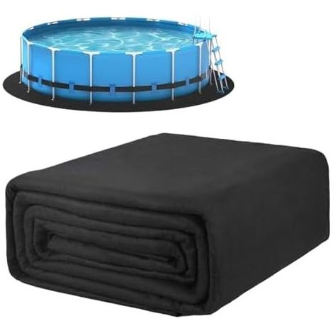 Schutzmatte für 3-m-/3,7-m-Poolfolien – Unterlage für Aufstellpools, durchstoßfest, vorgeschnitten, faltbar, runder Schutz, verlängert die Lebensdauer der Poolfolie, für Außen-Whirlpools, Durchmesser (1/5)