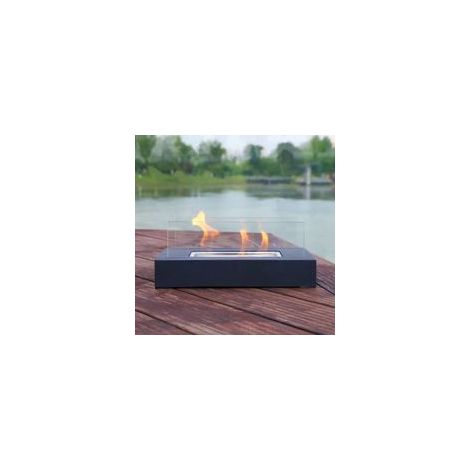 Cheminée bioéthanol portable – Brûleur en acier inoxydable – Combustion 60-70 min – Pour intérieur et extérieur – Verre trempé