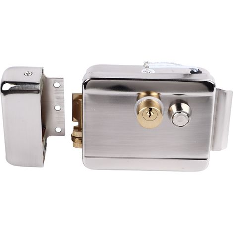 Serrure de porte électrique à double verrouillage pour sonnette, interphone et système de contrôle d'accès pour la sécurité de la maison (12 V). (1/5)