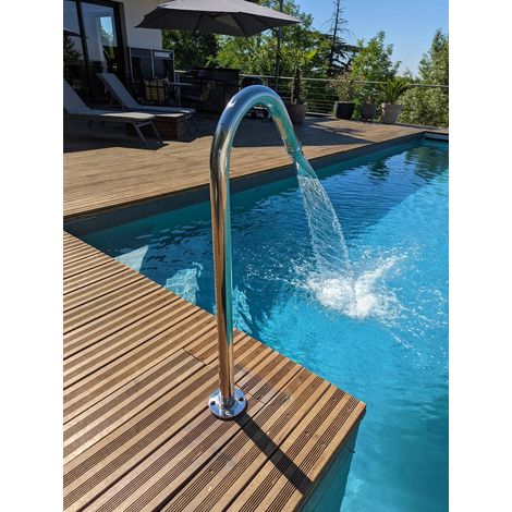 Canon Jet d'eau INOX 1m avec Embout de massage 10cm Tête articulée Tube Cascade (1/4)