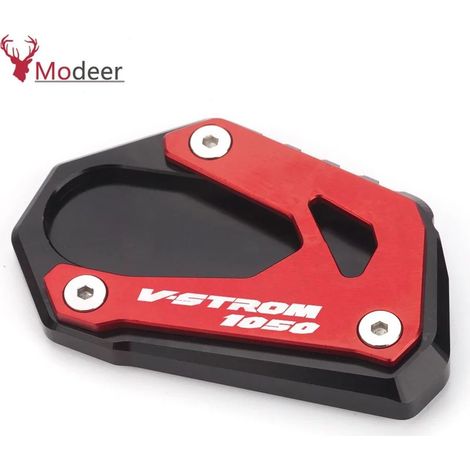(V-Strom 1050 ROUGE) Compatible avec Suzuki V-Strom 1050 (VSTROM1050 et V-Strom 1050XT) : extension de béquille latérale antidérapante MaxPower. (1/4)