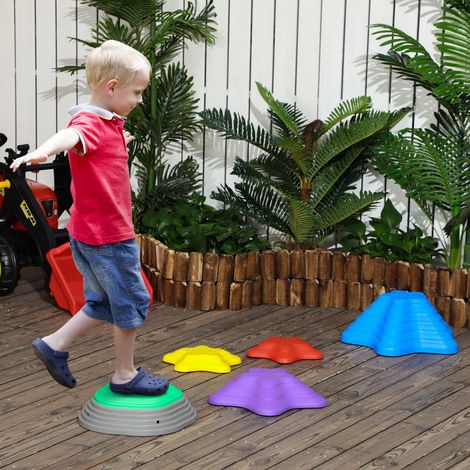Jeu de dalles pour enfants à partir de 3 ans, 5 dalles antidérapantes, supporte jusqu'à 80 kg, motif étoile de mer (1/5)