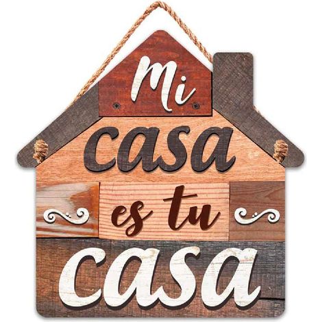 Décoration murale en bois à suspendre Mi Casa