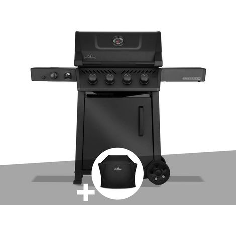 Barbecue gaz Freestyle 425 noir 4 brûleurs + 1 Sizzle Zone Série Phantom + Housse - Napoléon