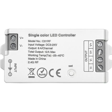 C01RF 2.4GHz Monochrome LED Strip Controller with Adjustable Brightness