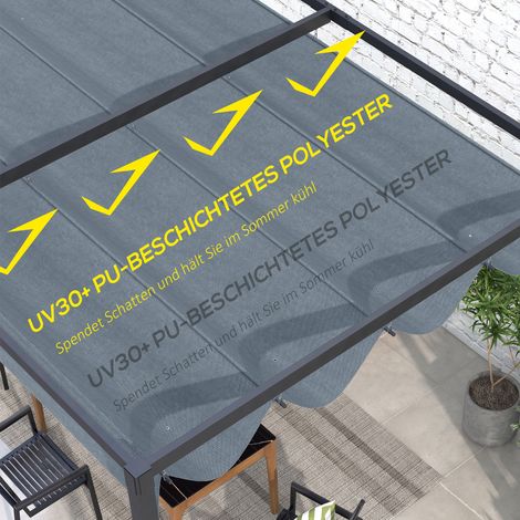 Abri de jardin de remplacement 2,85x2 m, extensible, installation simplifiée, toile polyester gris anthracite.