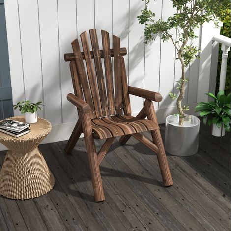 Sillón jardín Adirondack ergonómico madera marrón HAVRYA