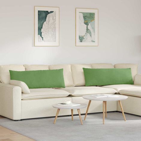 Sofakissen 2 Stück Hellgrün 120 x 40 cm Cordstoff