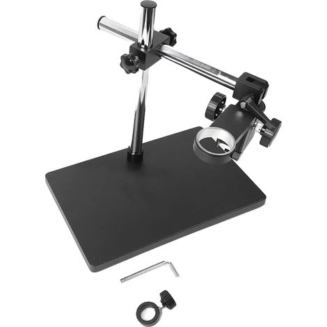 Supporto per microscopio, altezza regolabile, base stabile, nero (1/2)