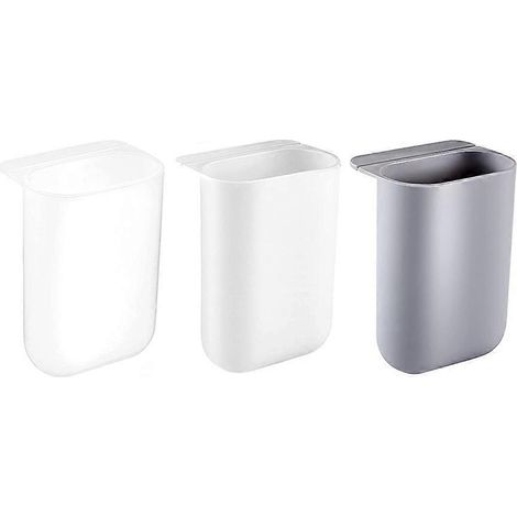 Lot de 3 porte-stylos adhésifs créatifs pour bureau, boîtes de rangement pour stylos (blanc, gris, transparent)-11X8X3CM